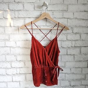 EXPRESS Rust Velour Wrap Style Camisole, XS